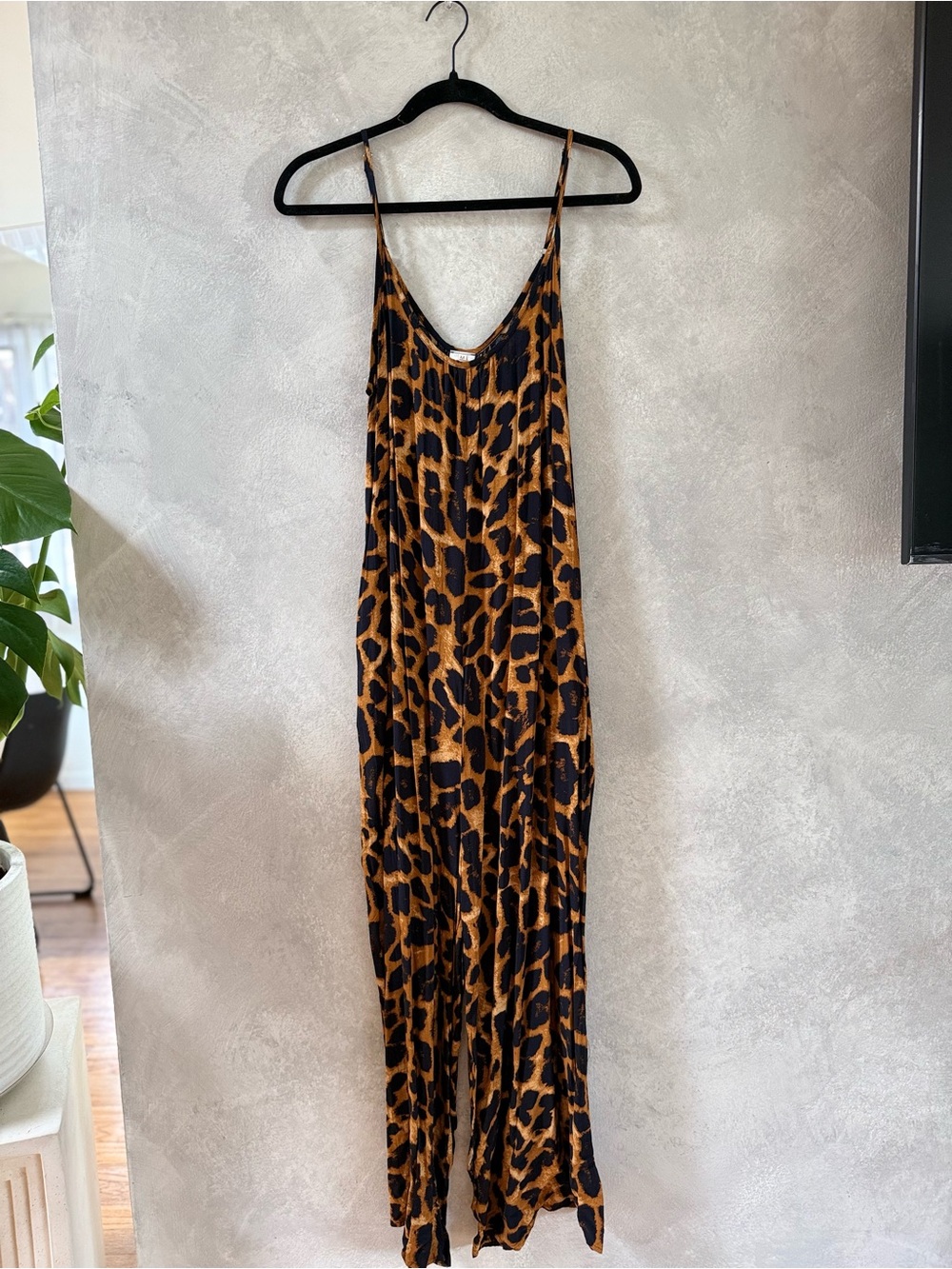 Leopard Print Lightweight Jumpsuit- Brown & Black